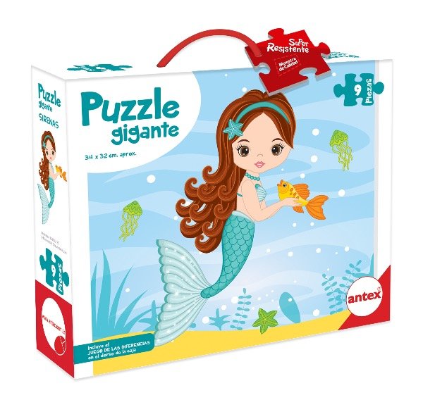 Producto - Puzzle 9 Piezas Sirena Turquesa c/ pez