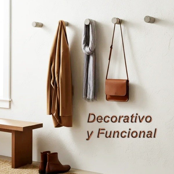 Producto - Moderno Perchero De Pared. Minimalista. Cemento X 6 Uds. - 0