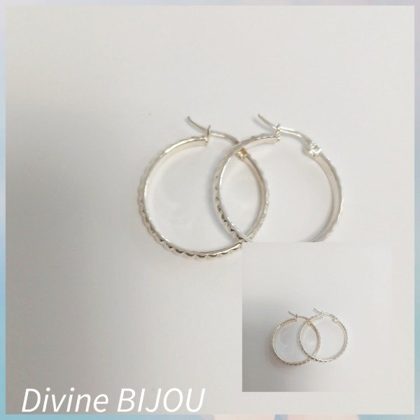 Producto - Argollas labradas acero blanco