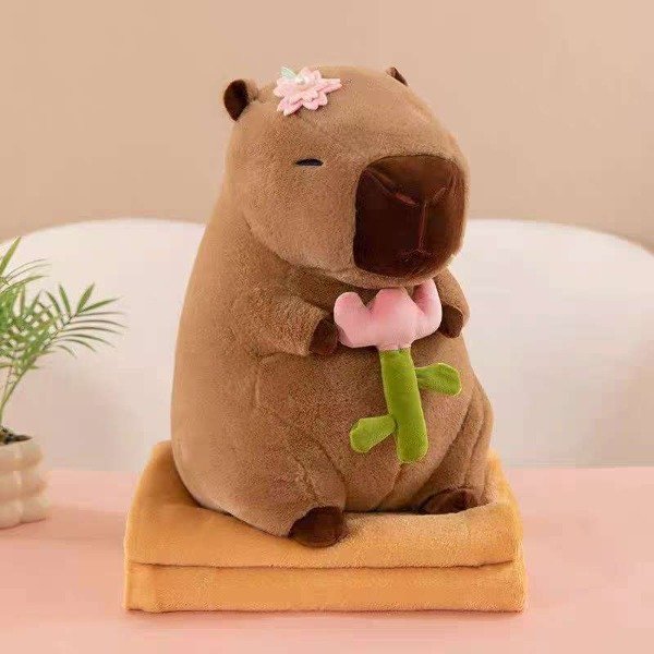 Producto - Peluche Capybara con manta 45 cm
