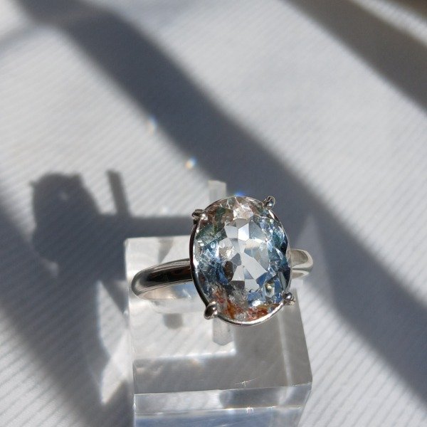 Producto - Anillo Plata 925 con topacio con inclusiones - Talle 14