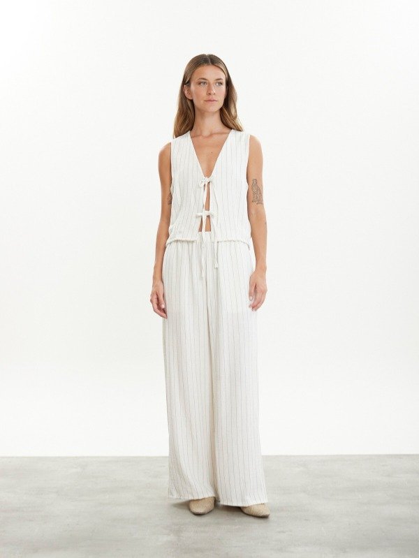 Producto - Pantalón Zaira rayado (lino)