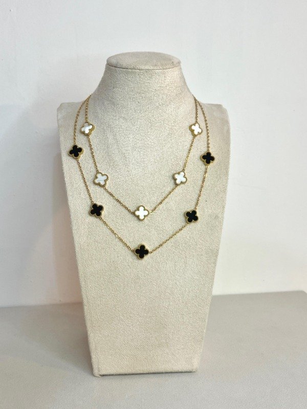 Producto - collar trebol acero dorado