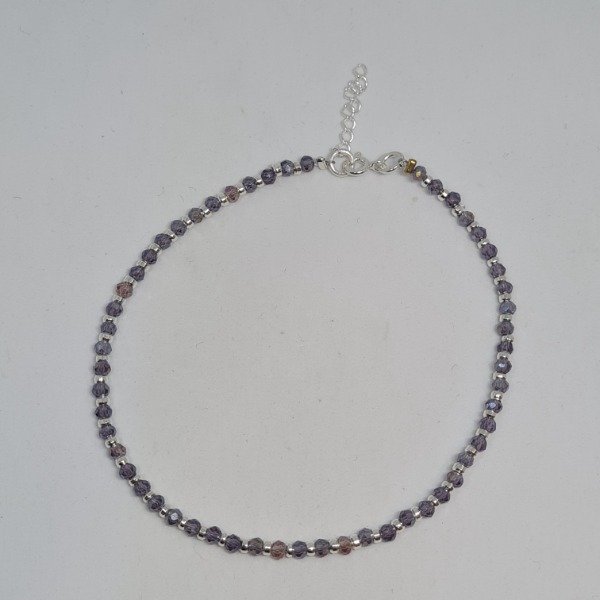 Producto - Tobillera de plata cristales lila TP22