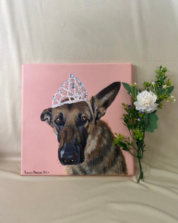 Producto - Retrato de Mascota en Fibrofácil Entelado