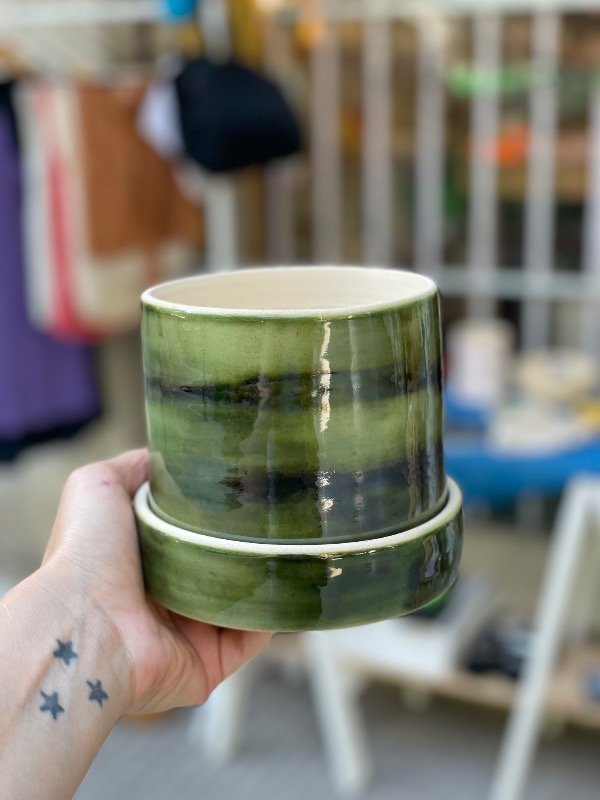 Producto - MACETA M COBRE CON PLATO