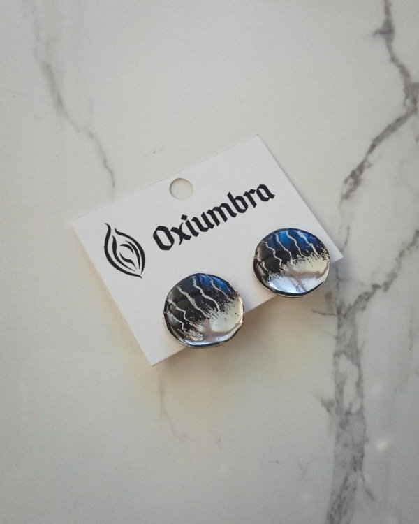 Producto - Aros Clip Orbis (plateado y negro)