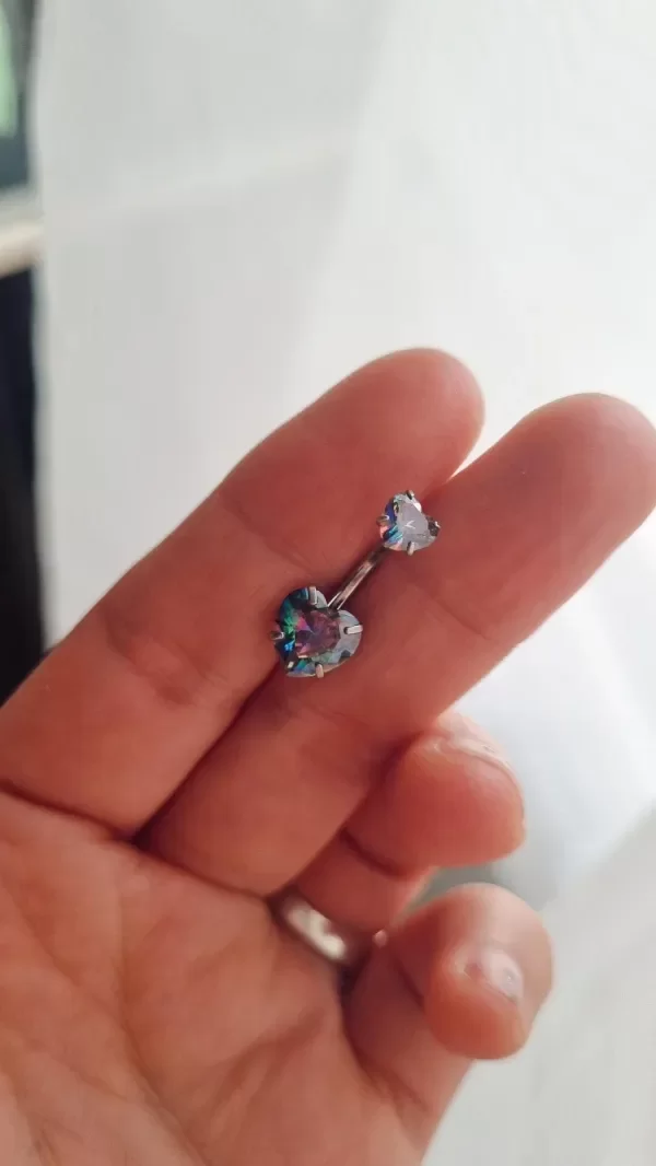 Producto - Piercing ombligo verde tornasol aq