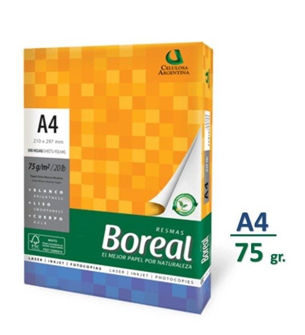 Producto - RESMA BOREAL A4 75gr.