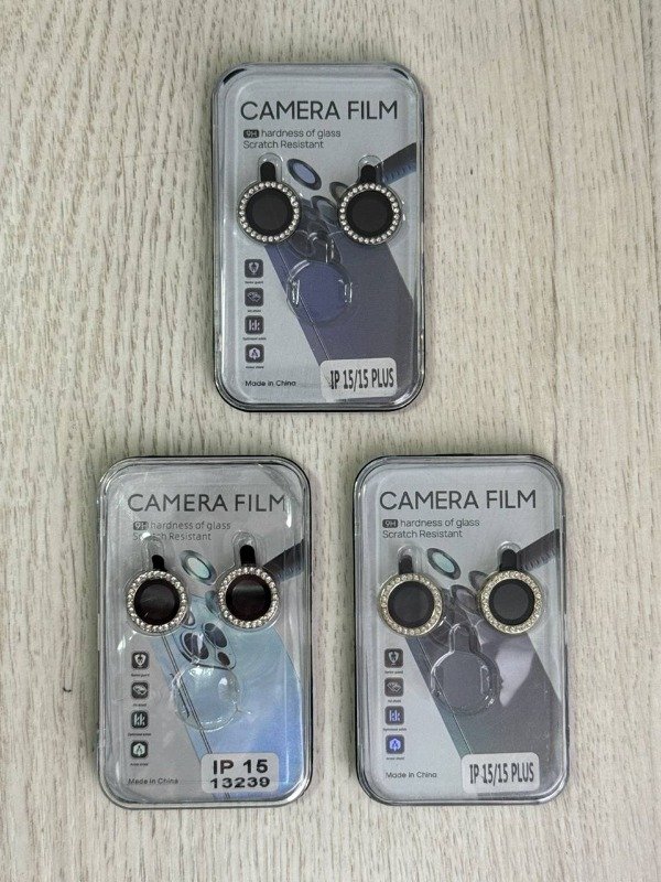 Producto - VIDRIO DE CÁMARA GLITTER PARA IPHONE 15 / 15 PLUS