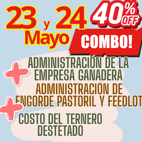 Producto - COMBO 3 CURSOS:Gestión Ganadera + Costo del Ternero + Engorde Pastoril y Feedlot
