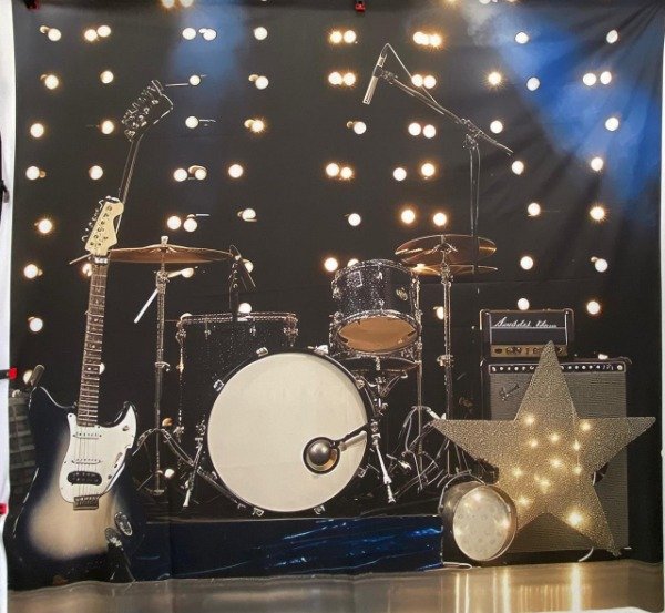 Producto - FONDO MÚSICA BATERIA CON FALLA 150X150 MUS11