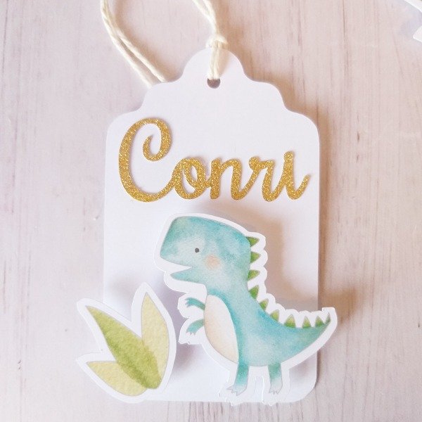 Producto - Tag 3D DINO BEBÉ ACUARELA - 4