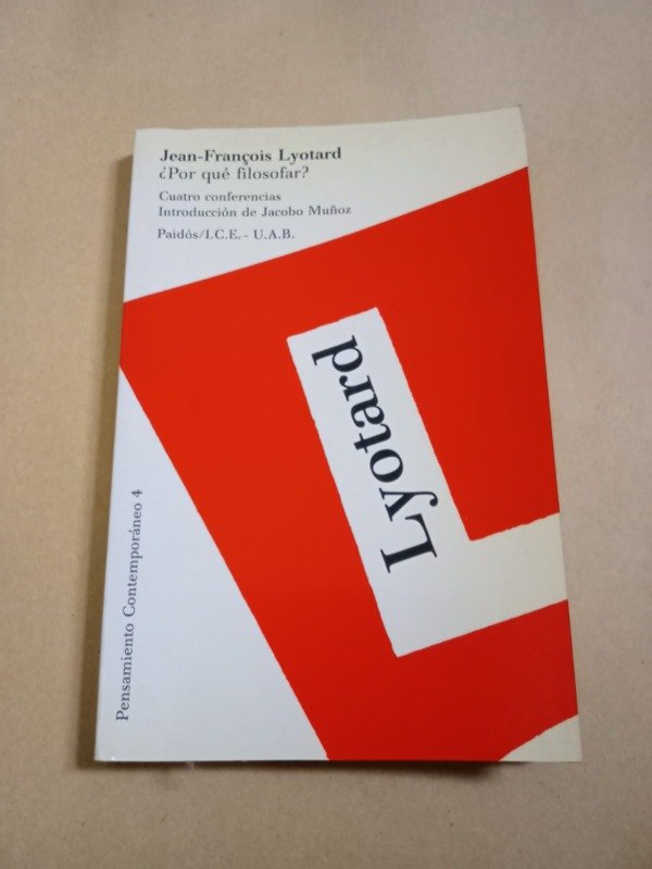Producto - Por qué filosofar - Jean-Francois Lyotard - Paidós 1989