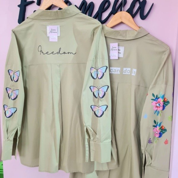 Producto - Camisa poplin pistacho estampada 7723 - 3