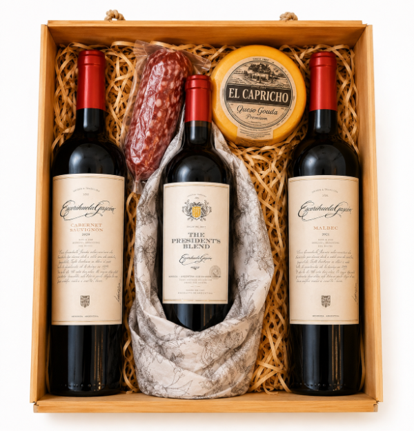 Producto - Caja Regalo Escorihuela Gascón 3 Vinos Y Conservas Gourmet