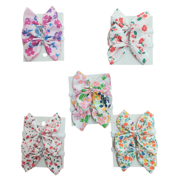 Producto - Par de moñitos mariposa estampados
