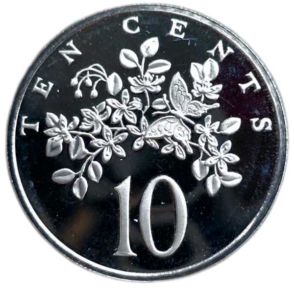 Producto - Jamaica PROOF 10 Cents 1975 Mariposa (16.000) Km#54 Unc