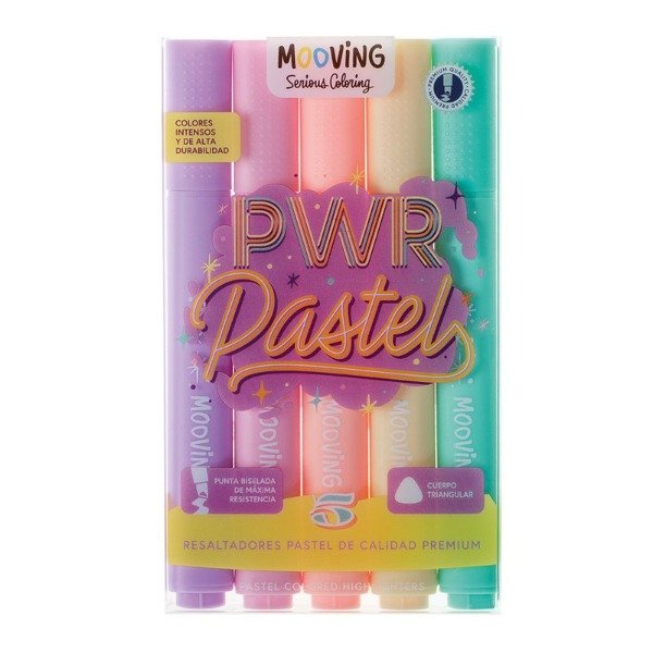 Producto - Resaltadores pastel x5 -Mooving-