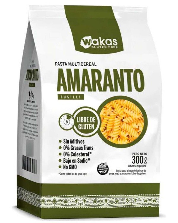 Producto - Wakas FUSILLI MULTICEREAL CON AMARANTO 300 grs