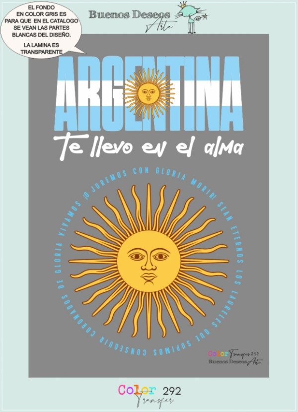 Producto - Lámina DTF TEXTIL Colección Orgullo Argentino - 292