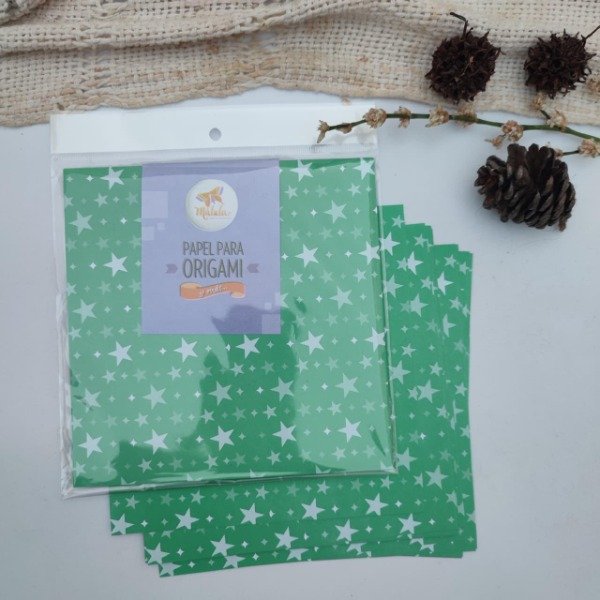 Producto - Verde Estrellas 15x15 20 papeles