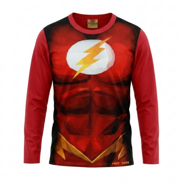 Producto - REMERA MANGA LARGA INFANTIL FLASH COSPLAY T.8