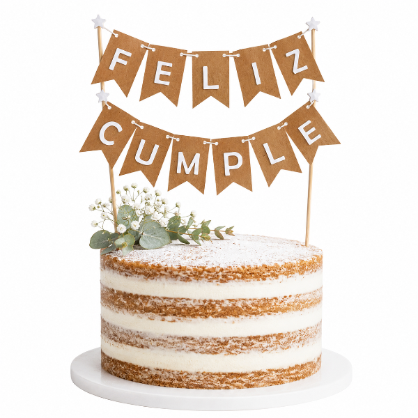 Producto - Cake topper Mini banderín Kraft