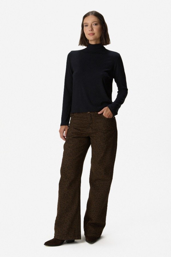 Producto - JEAN TIRO BAJO ANIMAL PRINT MARRON