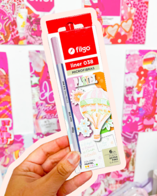 Producto - Filgo Liner 038 Microfibras x 6 Pastel