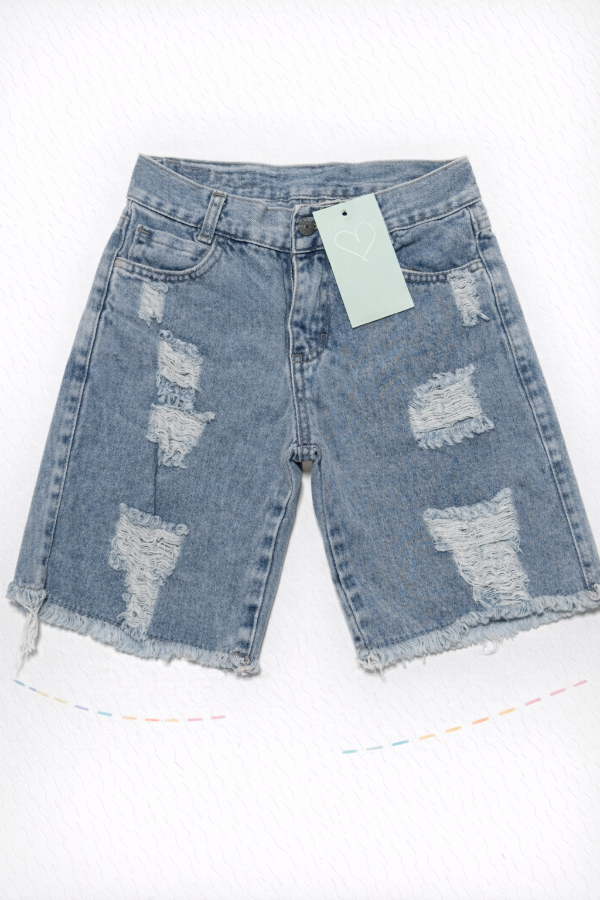 Producto - Bermuda baggy roturas denim claro GR2