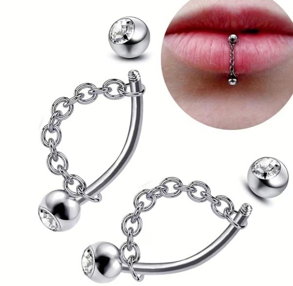 Producto - Piercing Labret Con Cadena - 0