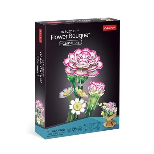 Producto - ROMPECABEZAS FLORES 3D - CLAVEL (134 PIEZAS) - 0