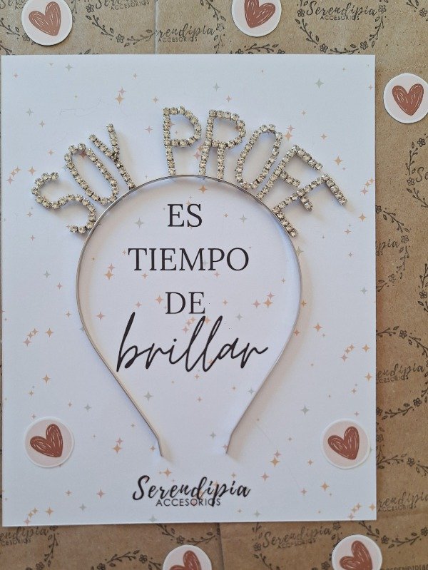 Producto - Vincha de strass "SOY PROFE"