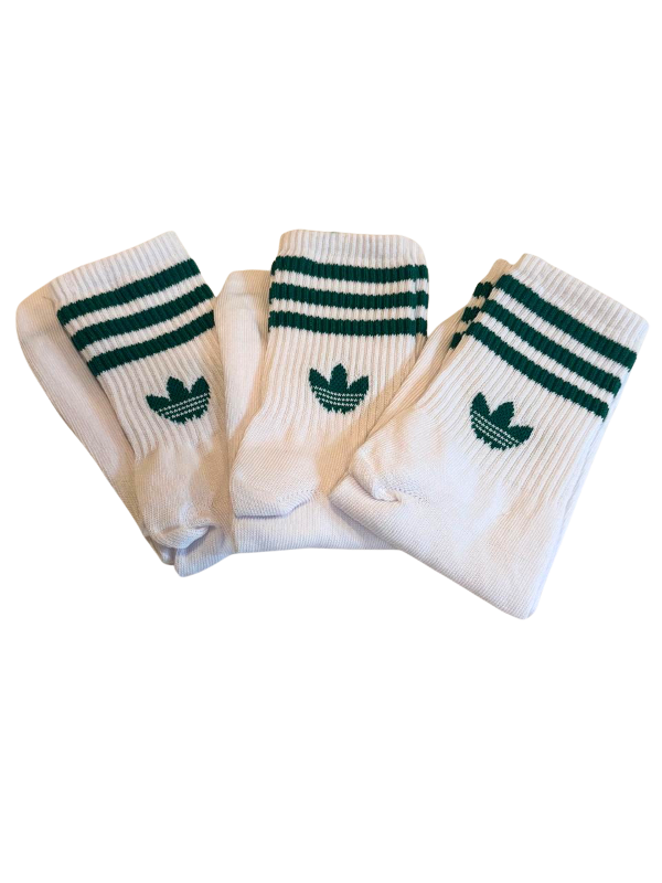Producto - Par Media Caña Adidas Blanco con Verde
