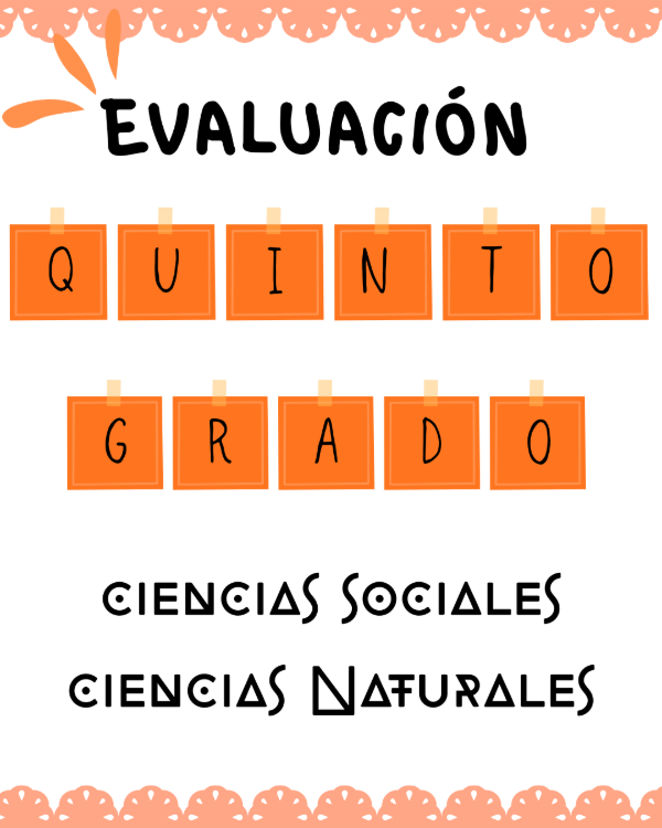 Producto - Evaluación Ciencias Quinto Grado