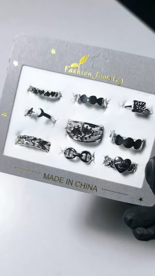 Producto - Anillos x9 plateado