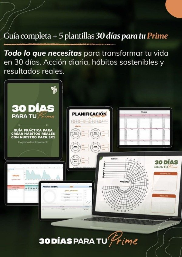Producto - Guia completa + 5 plantillas 30 dias para tu Prime