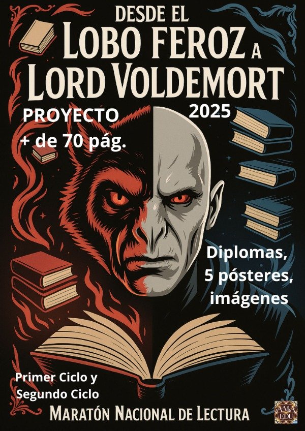 Producto - MARATÓN DE LECTURA 2025. Antagonistas, del lobo feroz a Lord Voldemort