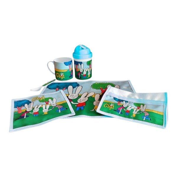 Producto - Set De Jardín Conejo Simón Celeste Personalizado con Nombre