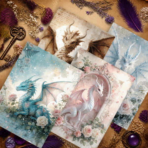 Producto - Kit de papeles: Dragon Fantasy - 1