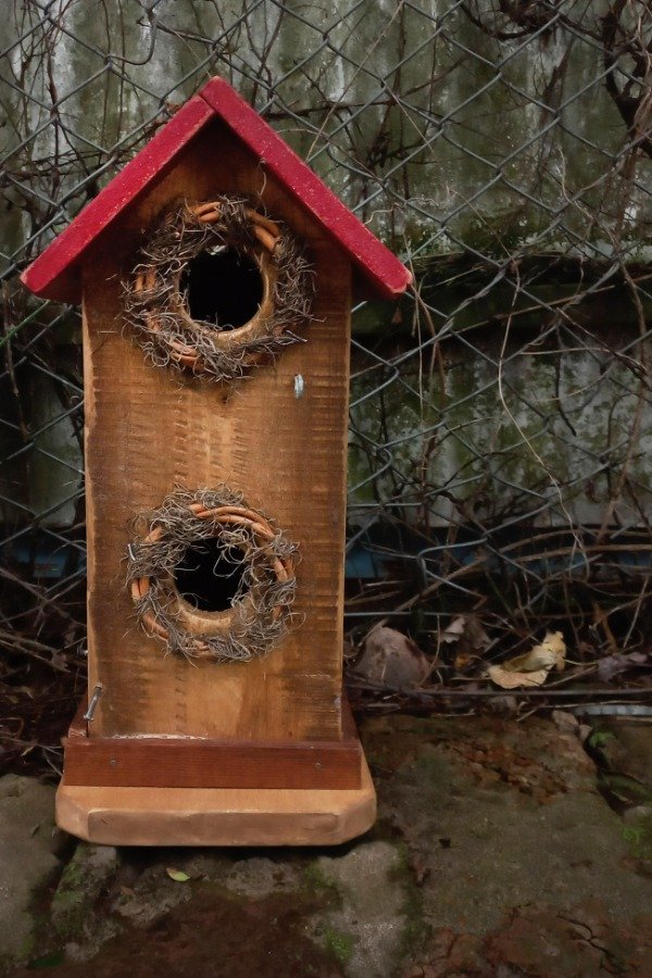 Producto - Casa para pájaros "Cabaña del Árbol" con 2 nidos