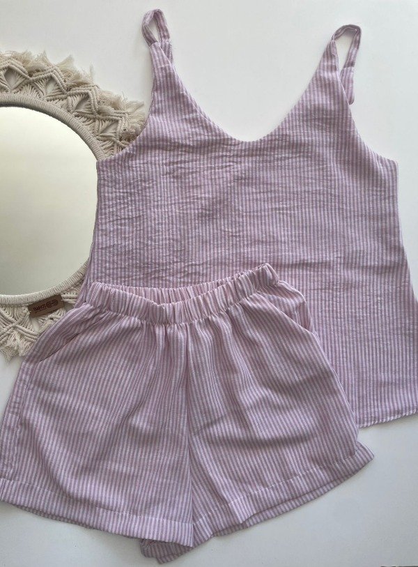 Producto - Conjunto de Lino Rayado - COD 3867