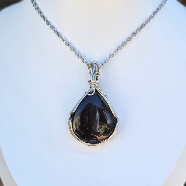 Producto - DIJE DE OBSIDIANA GOTA - 0