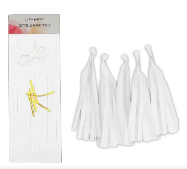 Producto - BORLAS DE PAPEL DE SEDA X 8 BLANCA