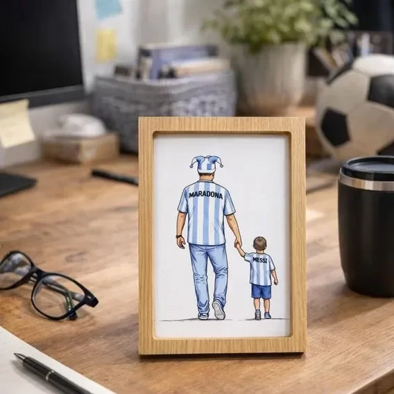 Producto - Cuadro Padre e Hijo- Maradona/Messi