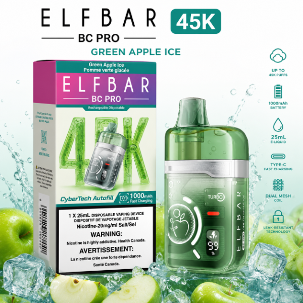 Producto - ELFBAR BC PRO 45K GREEN APPLE ICE