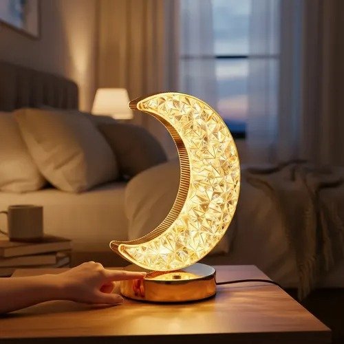 Producto - Lámpara de mesa recargable con USB forma luna - 0