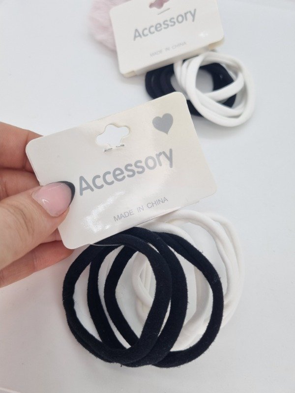 Producto - Colitas elastizadas accesory blanconegro x6