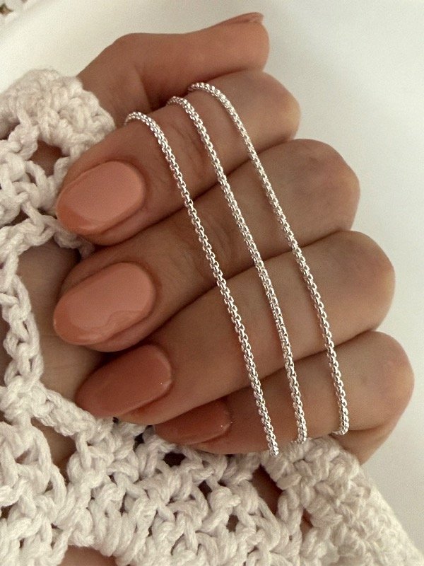 Producto - CB619 Cadena mini rolo cuadrada acero blanco